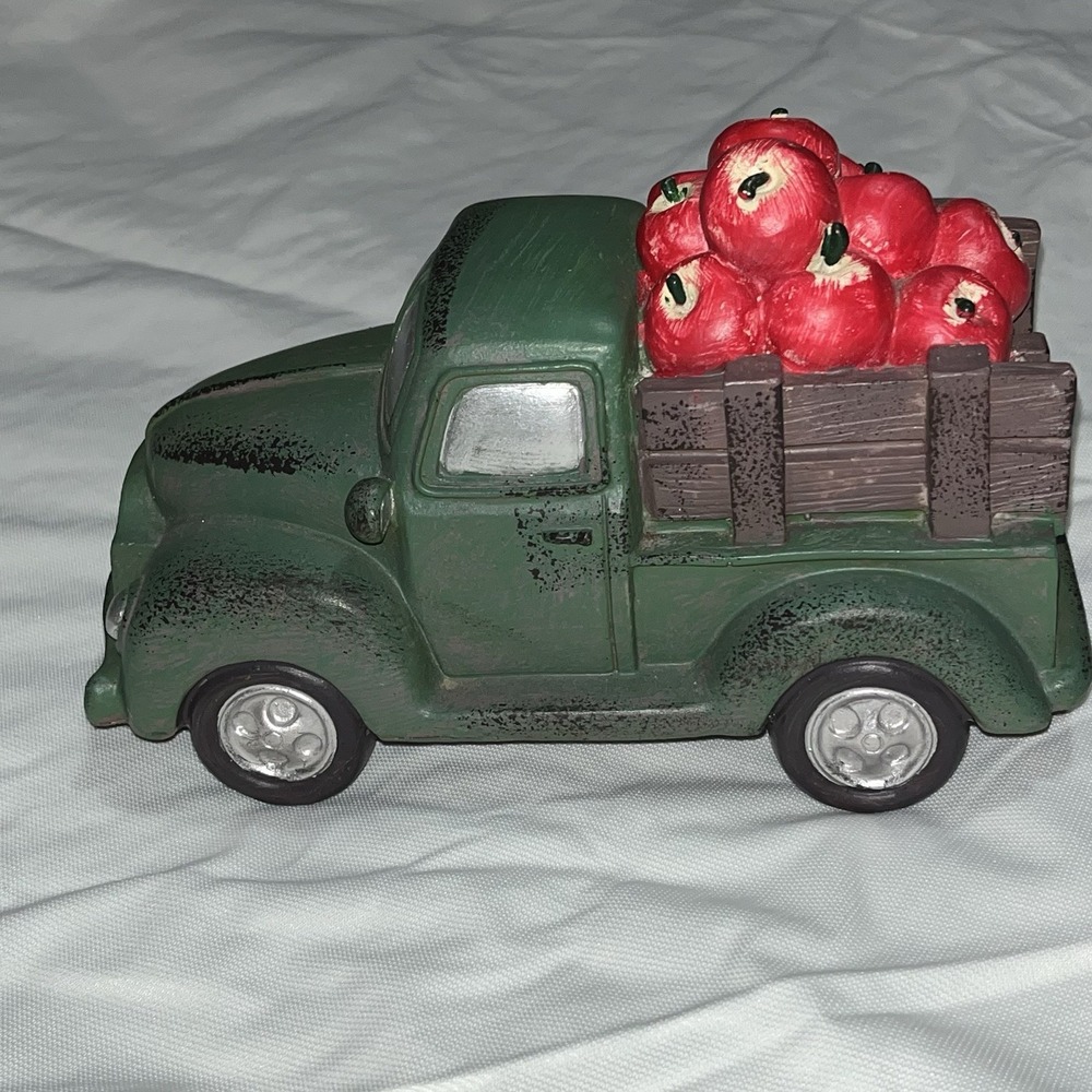 Fall Decor Green Antique‎ Truck Hauling Apples Hobby Lobby